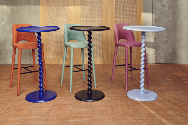 POLSPOTTEN Twister statafel donkerblauw