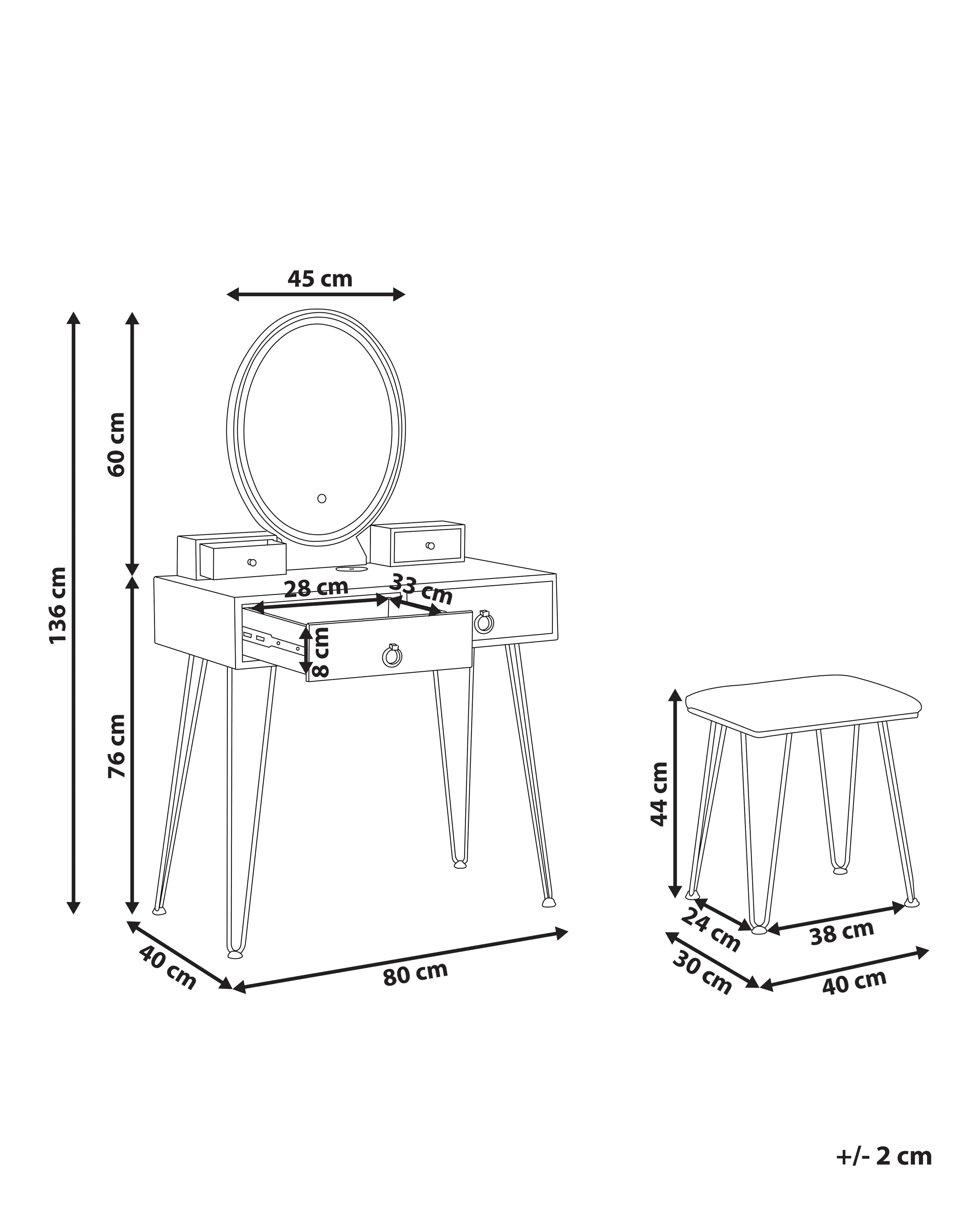 Kaptafel SOYE LED Wit