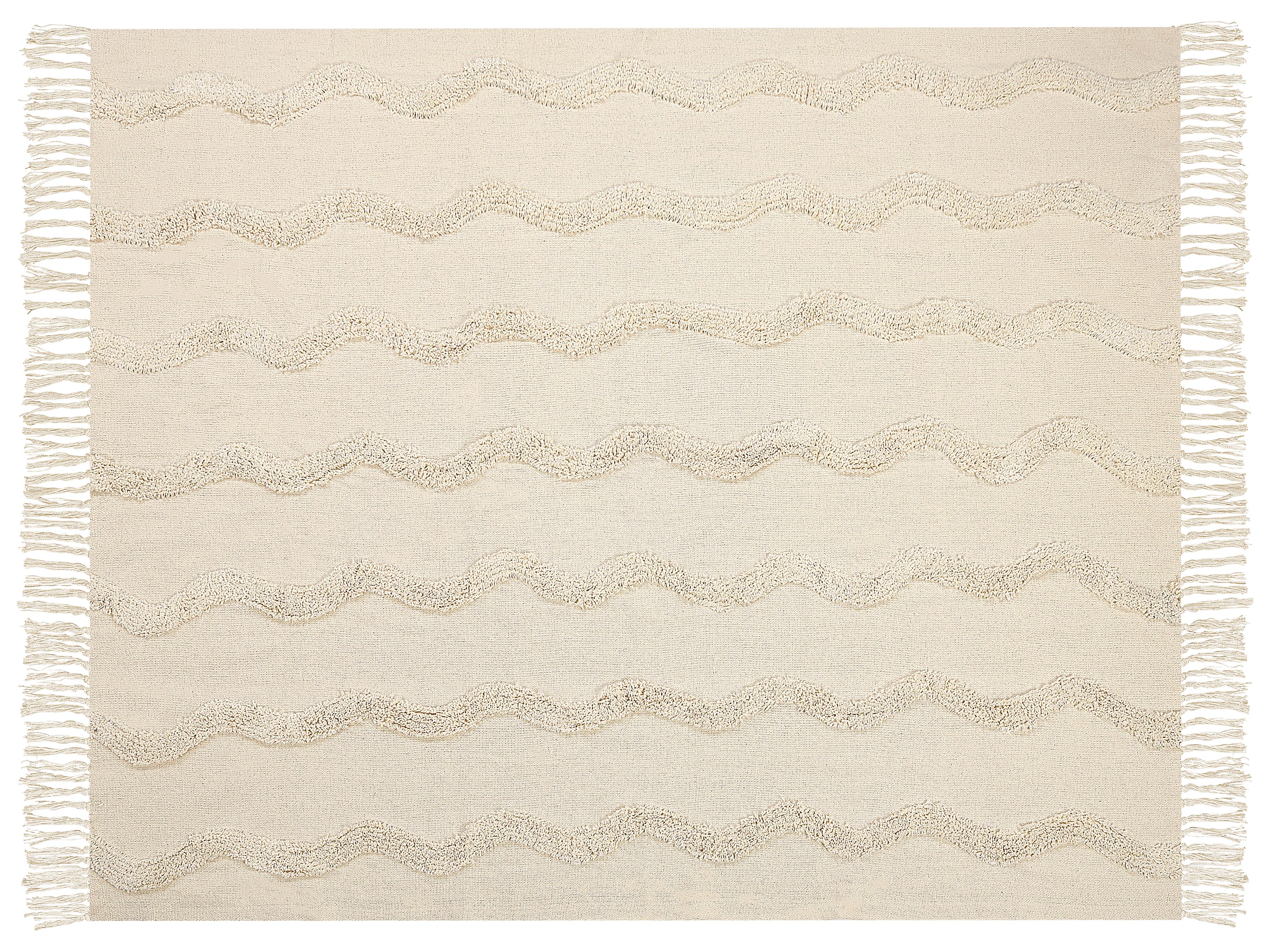 Plaid KHARI Katoen 125 x 150 cm Lichtbeige