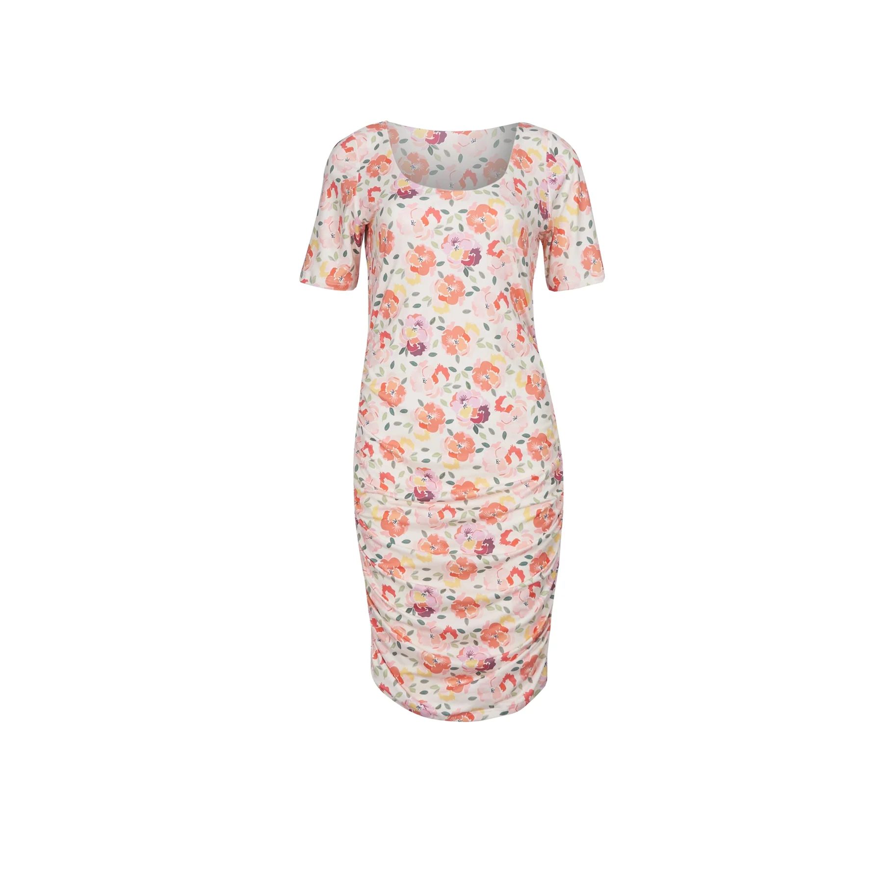 Liberte Alma-Ss-Turn-Dress creamy peach flower