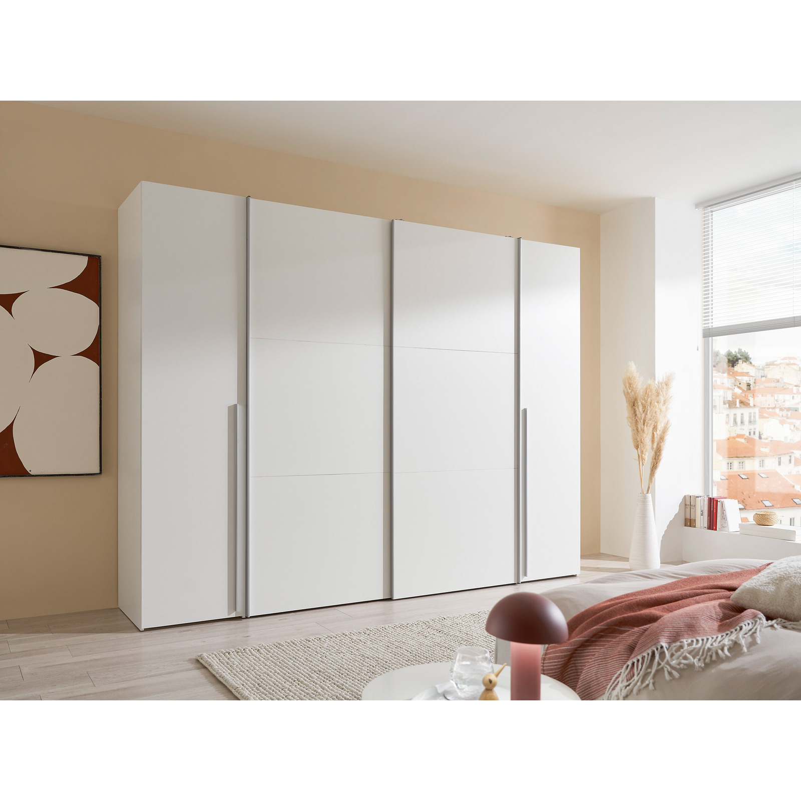 Schwebetürenschrank Maturs Dekor weiss 267 x 205 x 57 cm