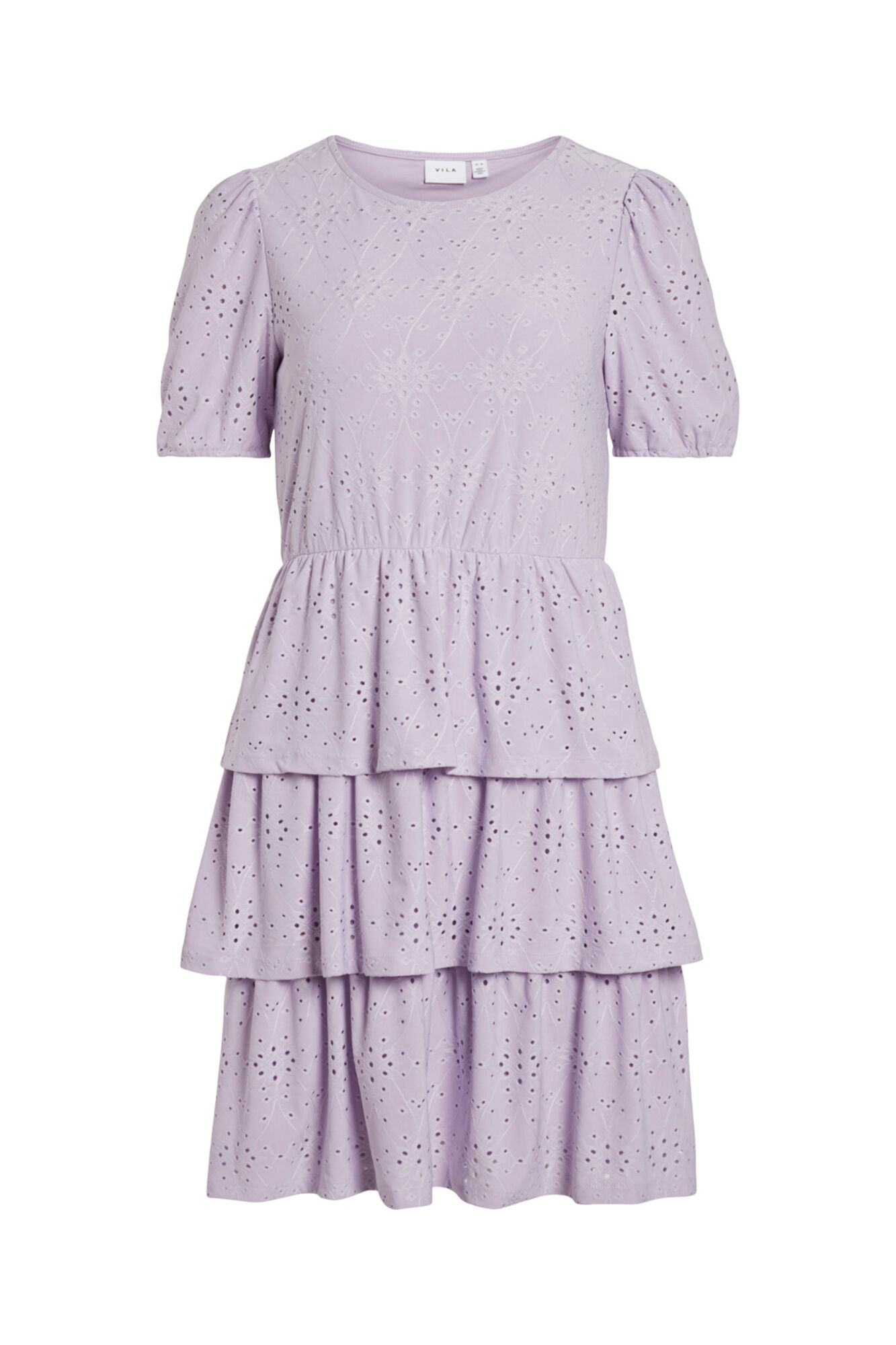 Vestido curto com detalhes vazados - Roxo