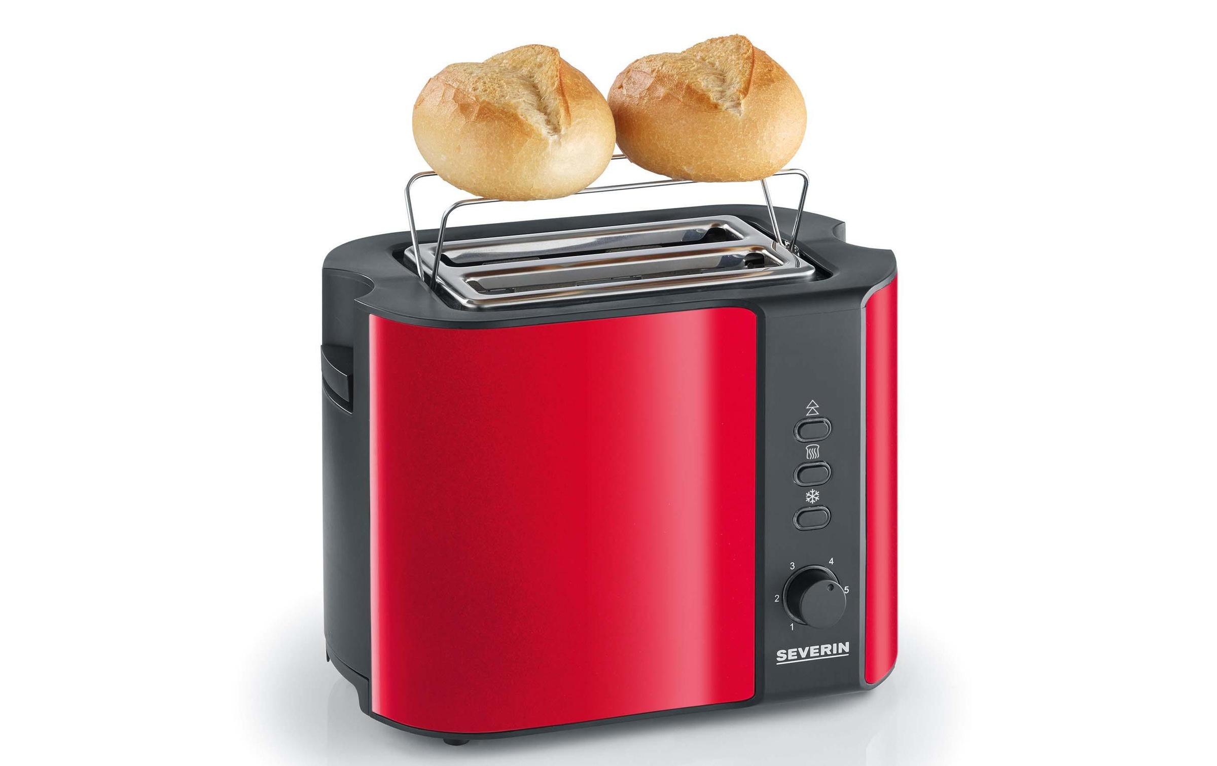 Severin Toaster »AT 2217 Rot Schwarz« 800 W Lieferung mit passendem CH-Fixadapter