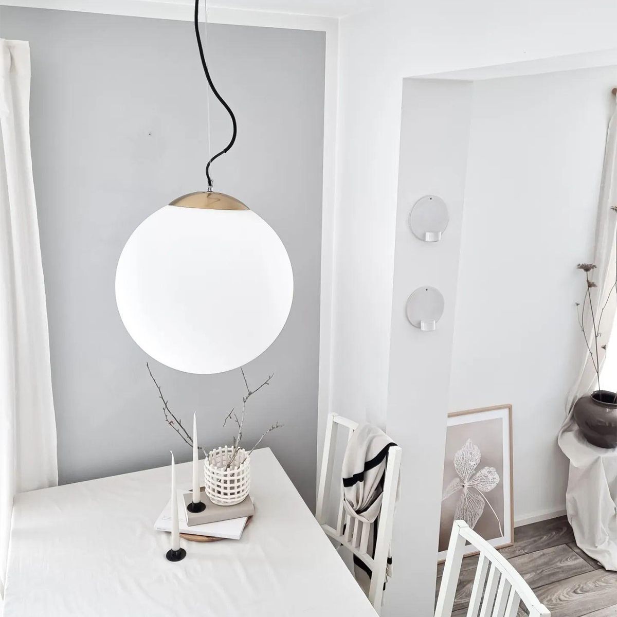 Scandinavische hanglamp opaal glas 40 cm - Ball 40