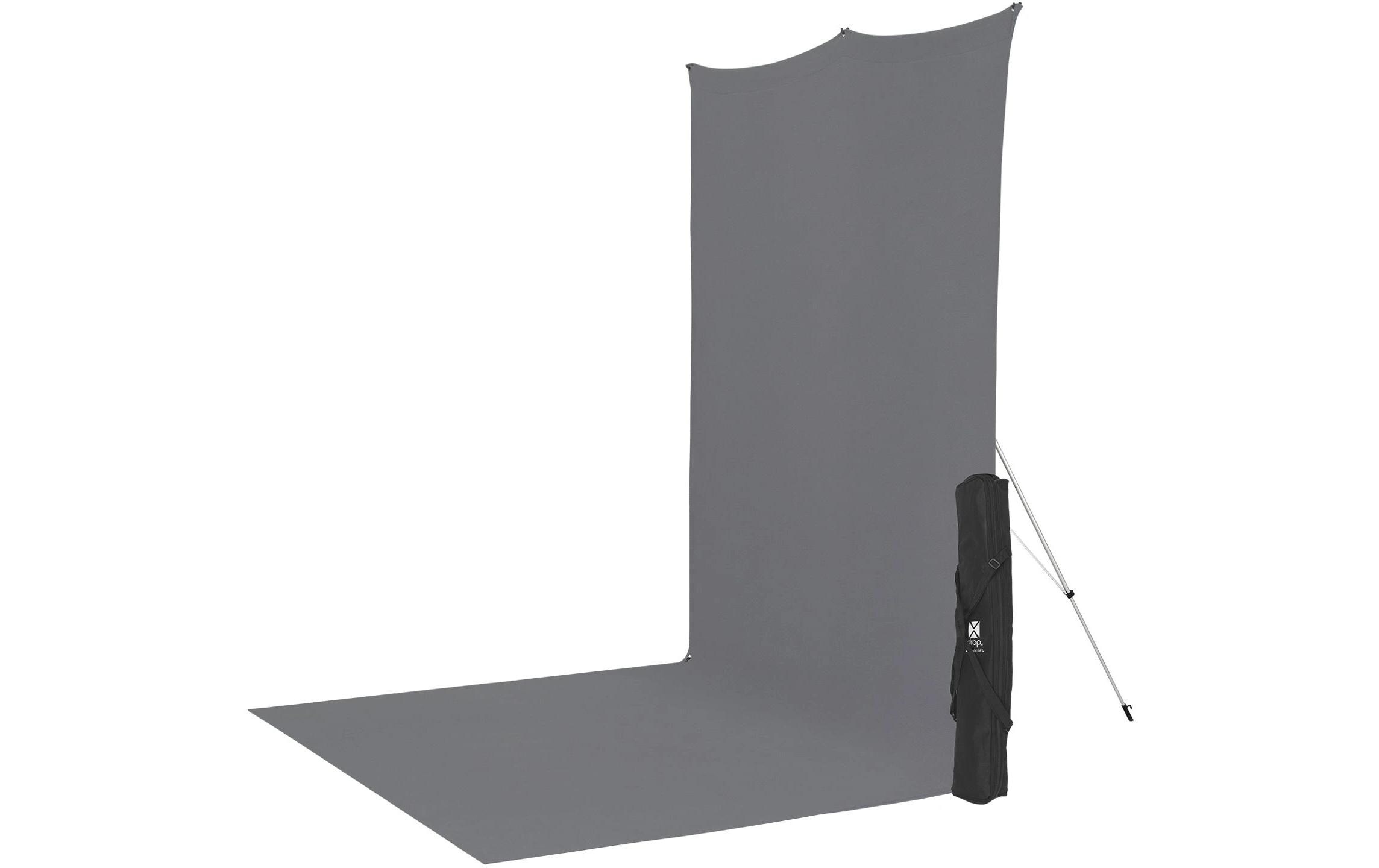 Hintergrund X-Drop faltenresistent 1.5 x 3.7 m Neutral Grau<br>Faltenresistenter Hintergrund für hochwertige Aufnahmen