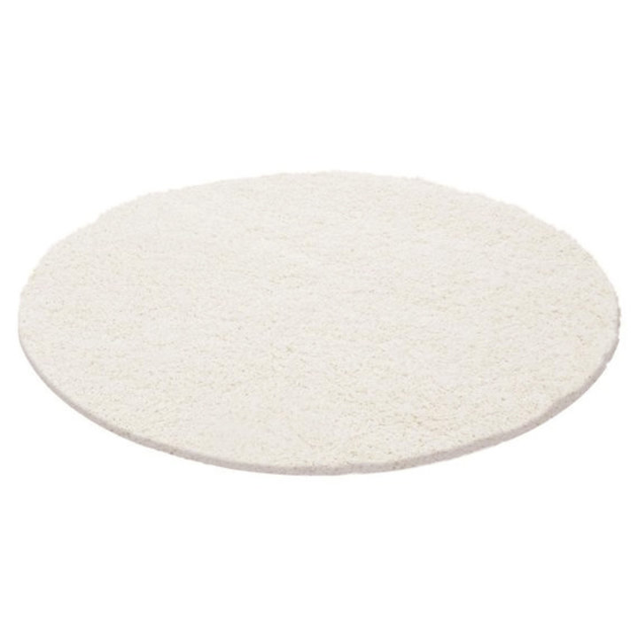Rond Hoogpolig vloerkleed - Solid Wit