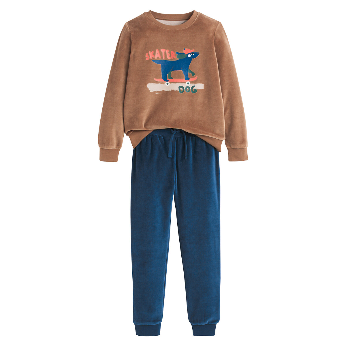 COLEÇÕES LA REDOUTE<br>Pijama em fluweel, hond motief