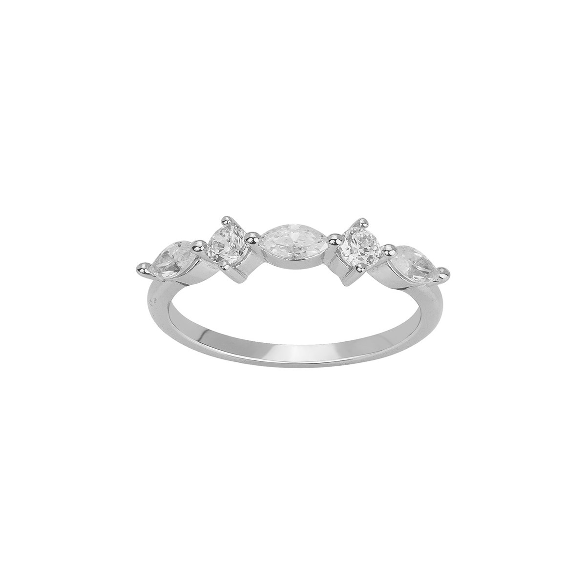 Bague en Argent avec oxyde de zirconium blanc