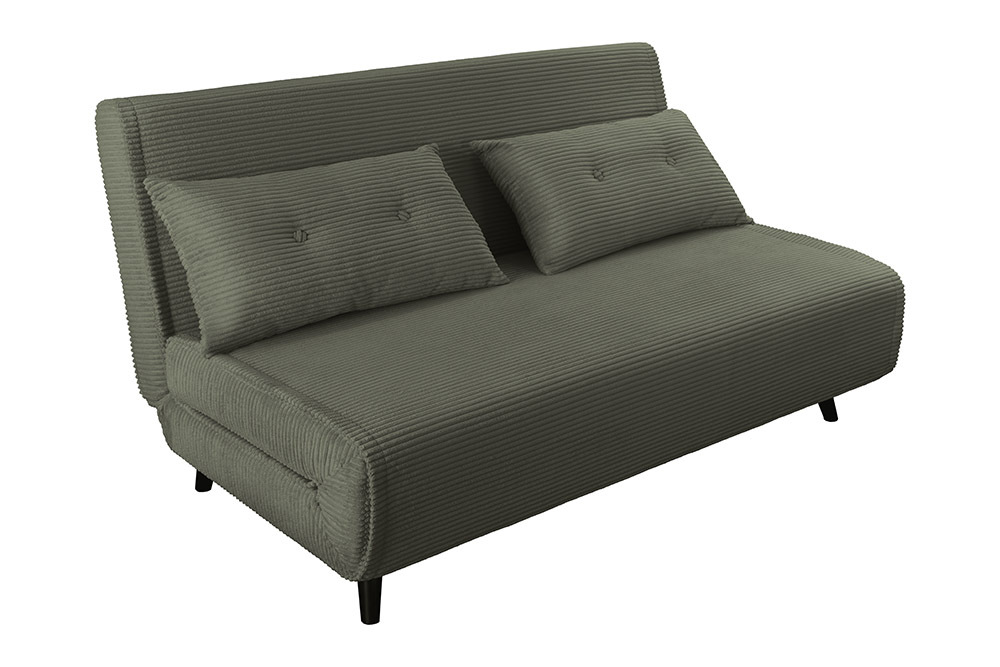 Retro Schlafsessel SMART MULTIFUNCTION 140cm grün Cord Bettfunktion inkl. Kissen