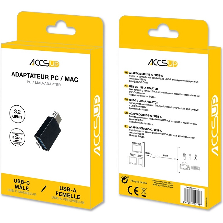 Adaptateur et convertisseur Accsup ADAP USBC/USBA