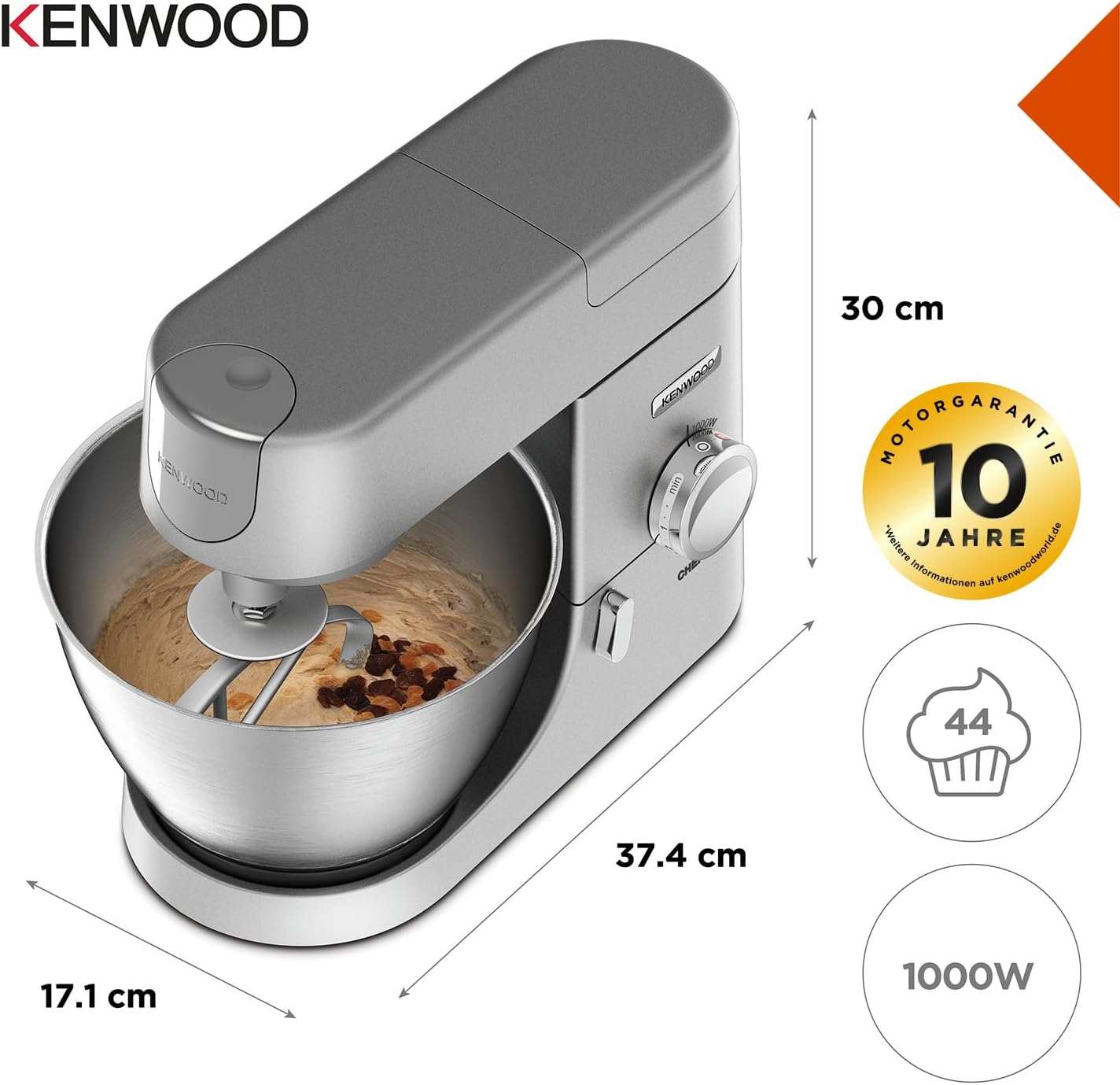 KENWOOD KVC3110S Chef Küchenmaschine, 38x28,5x30,5