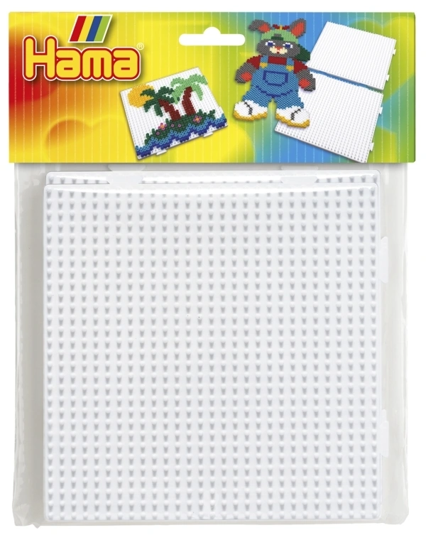 Hama® Bügelperlen Midi - 2er Set Stiftplatten im Beutel - 2x Multi Quadrate