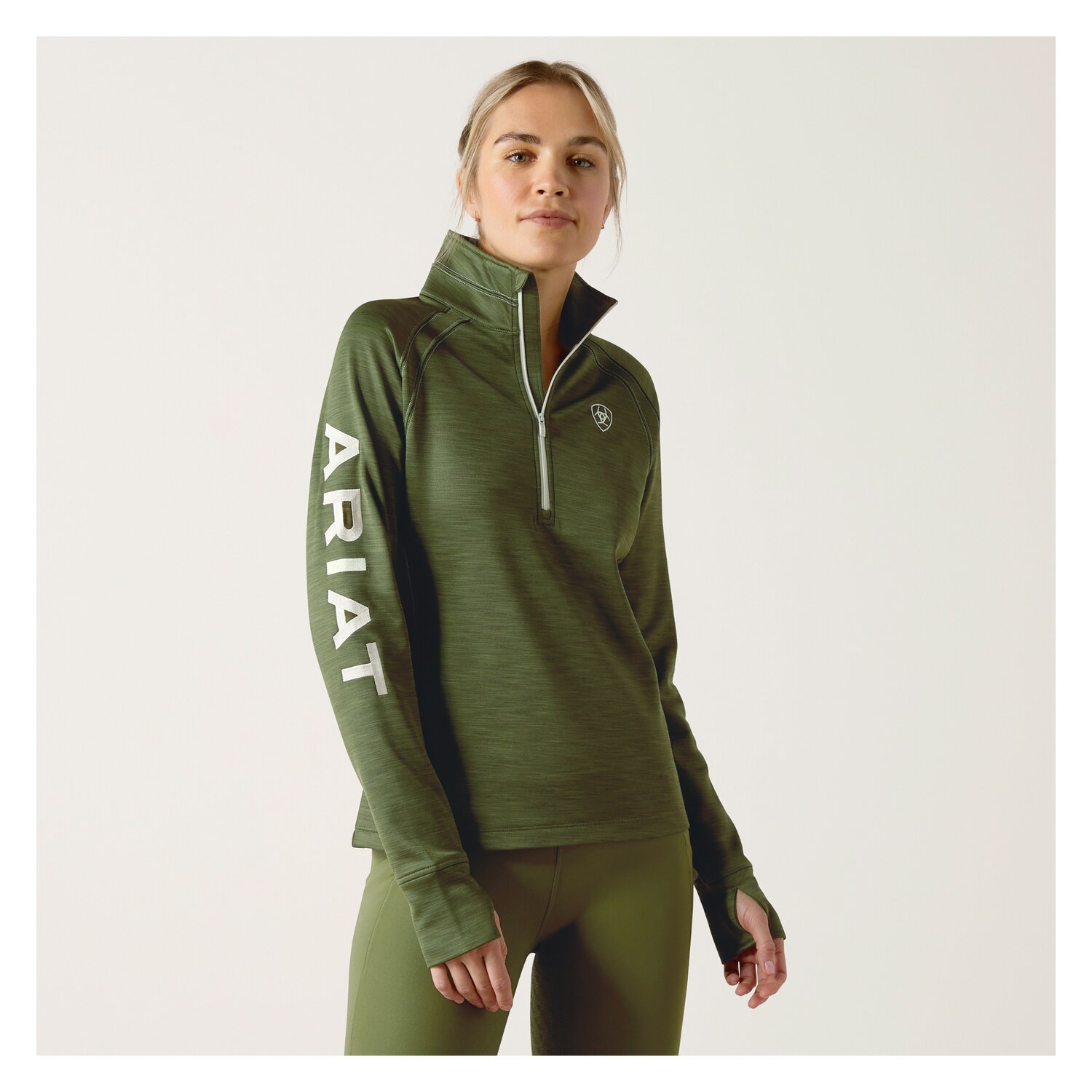 ARIAT Sweatshirt Tek Team 1/2 Zip - winter moss