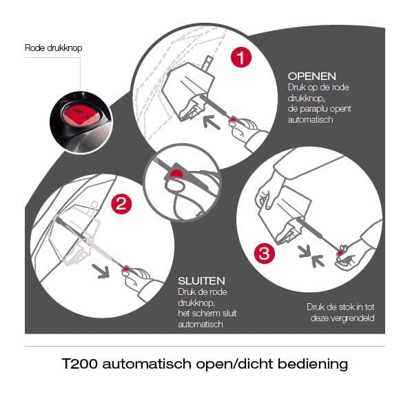 Knirps T200 Comfortabele Auto Open-Dicht Paraplu Yellow
