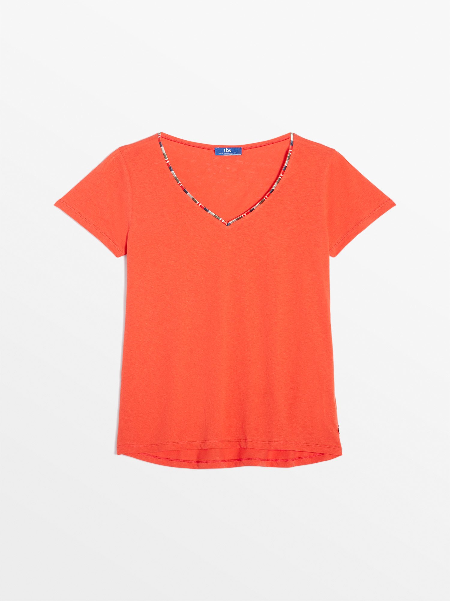 Tee Shirt Femme En Lin Rouge
