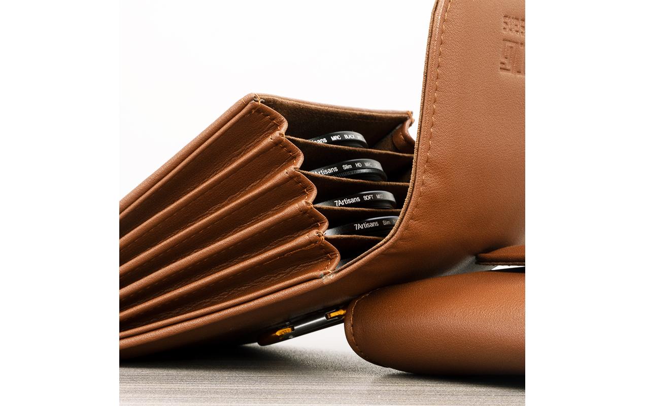 Objektivfiltertasche BraunTasche für fünf Rundfilter