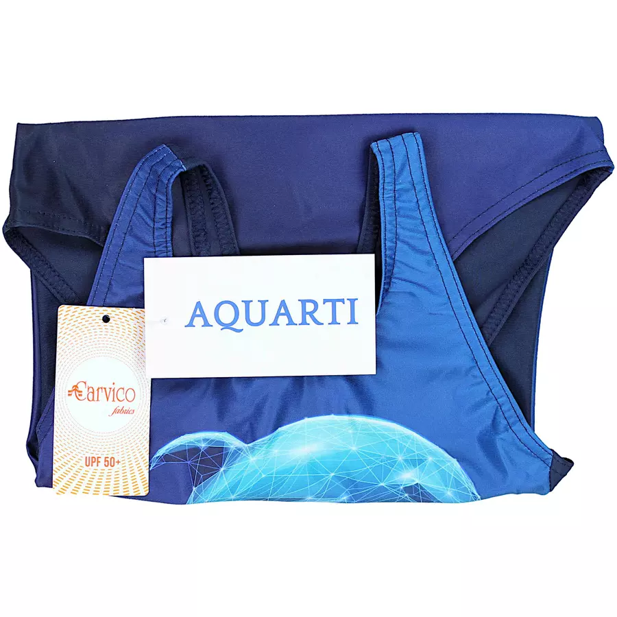 Aquarti Mädchen Badeanzug Chlorresistent Muscleback Wassersport blau Modell 1
