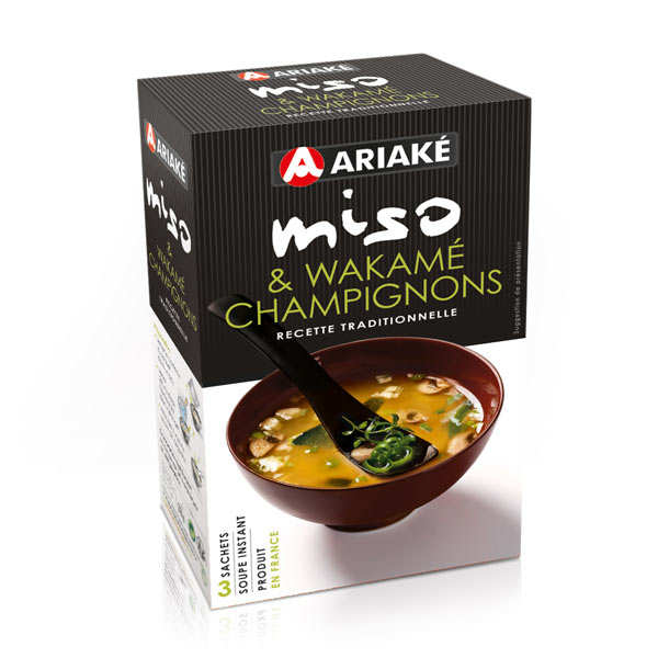 Soupe miso, wakamé et champignons instantanée en sachets