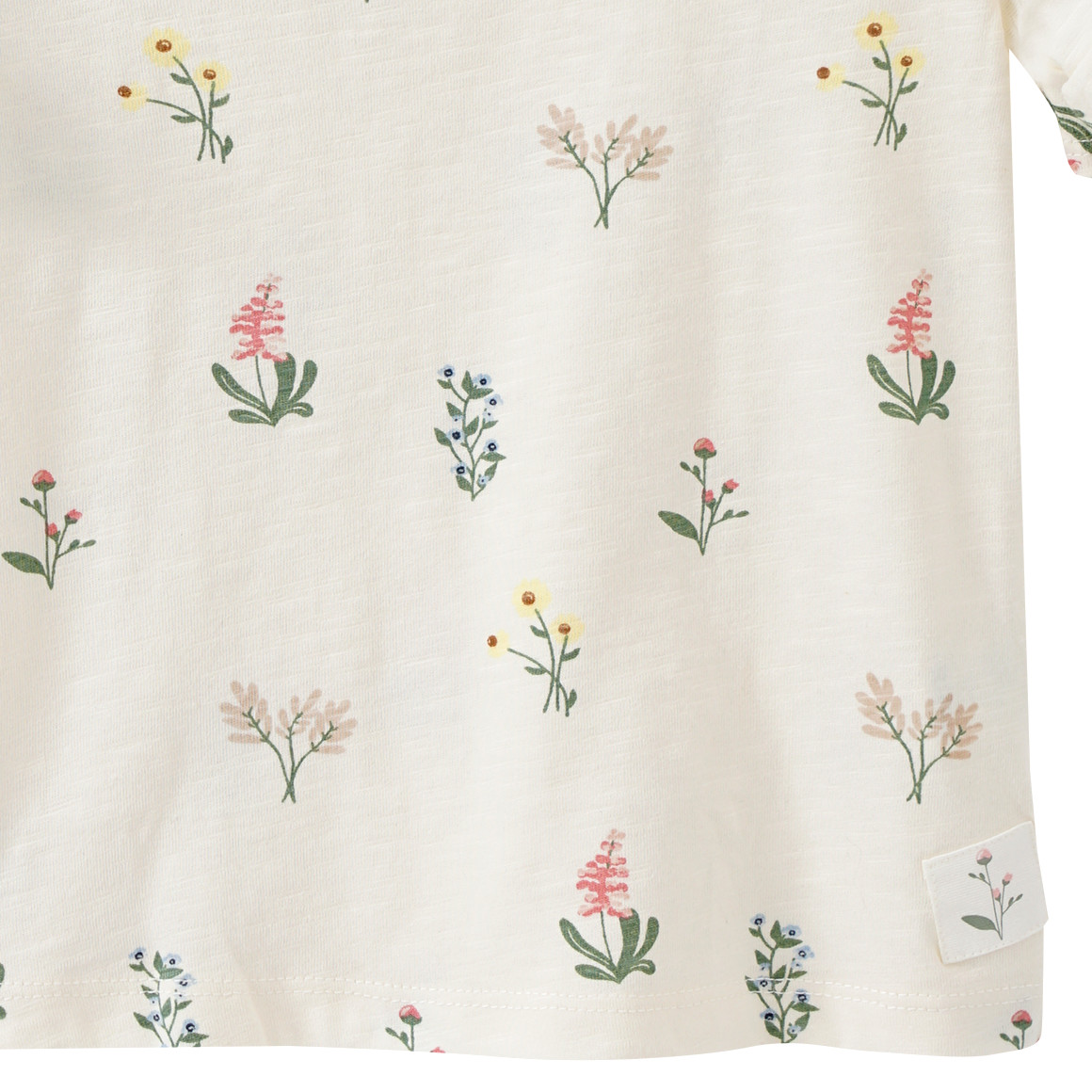 Topomini Pure Collection Baby T-Shirt mit Blumen-Print cremeweiss
