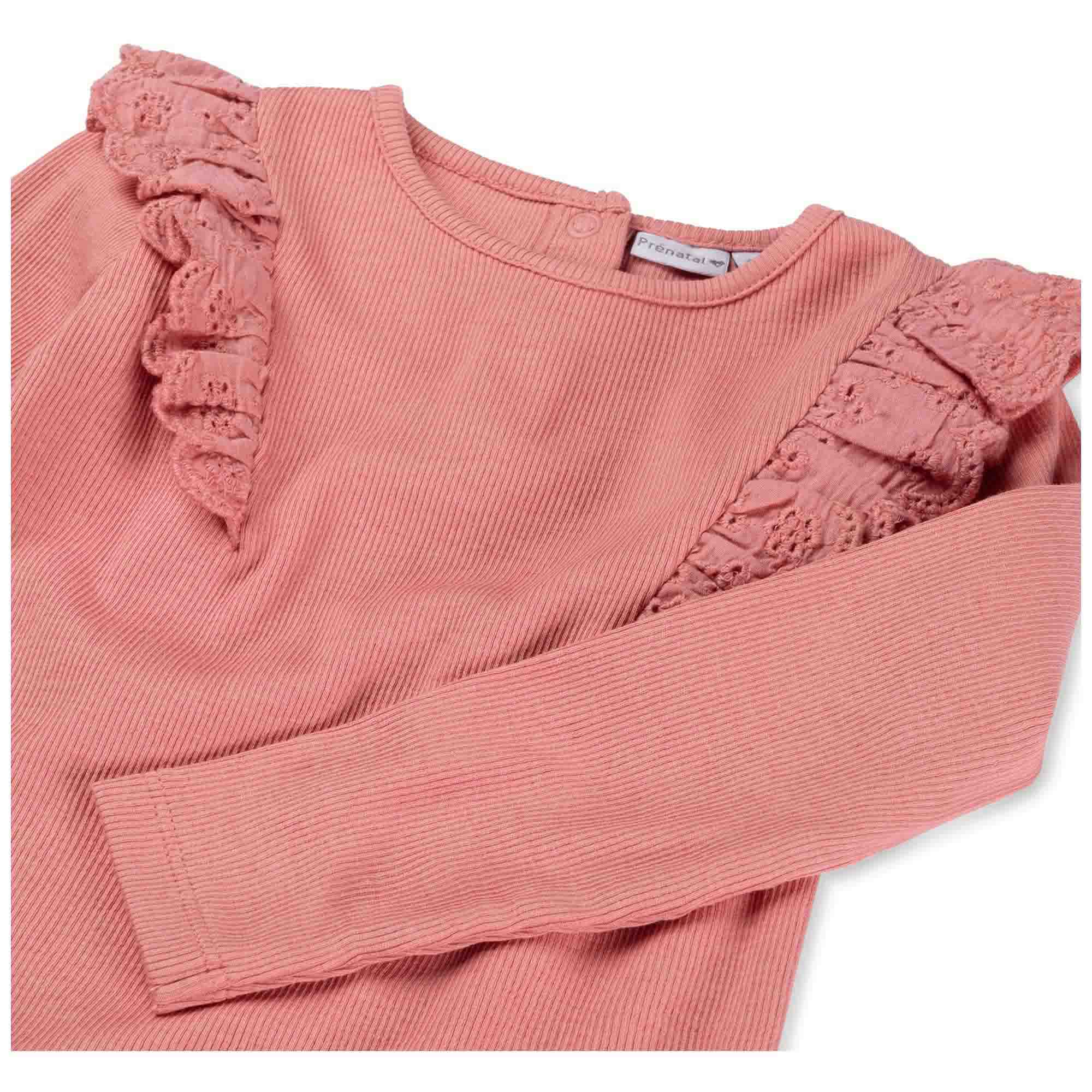 Prénatal peuter shirt lange mouwen effen roze