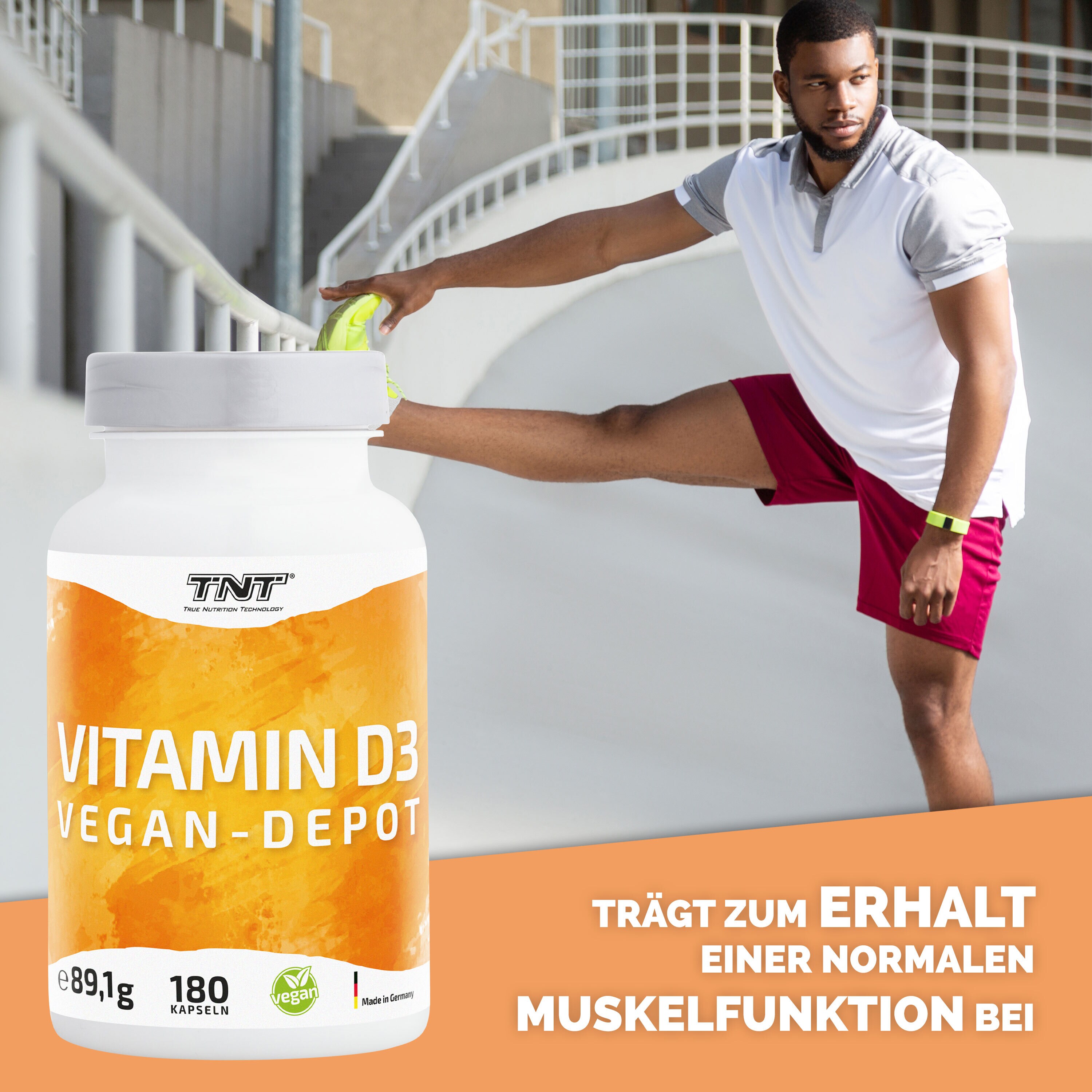 TNT Vitamin D3 Depotkapseln mit Vitamin D3 aus Flechten, 100% vegan