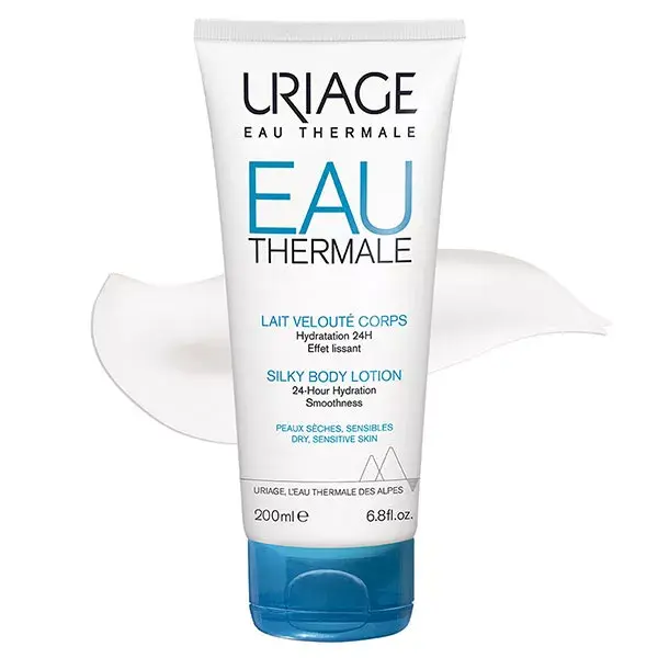 Loção Corporal Aveludada Uriage Thermal Water, Hidratante para Pele Seca e Sensível, 200ml