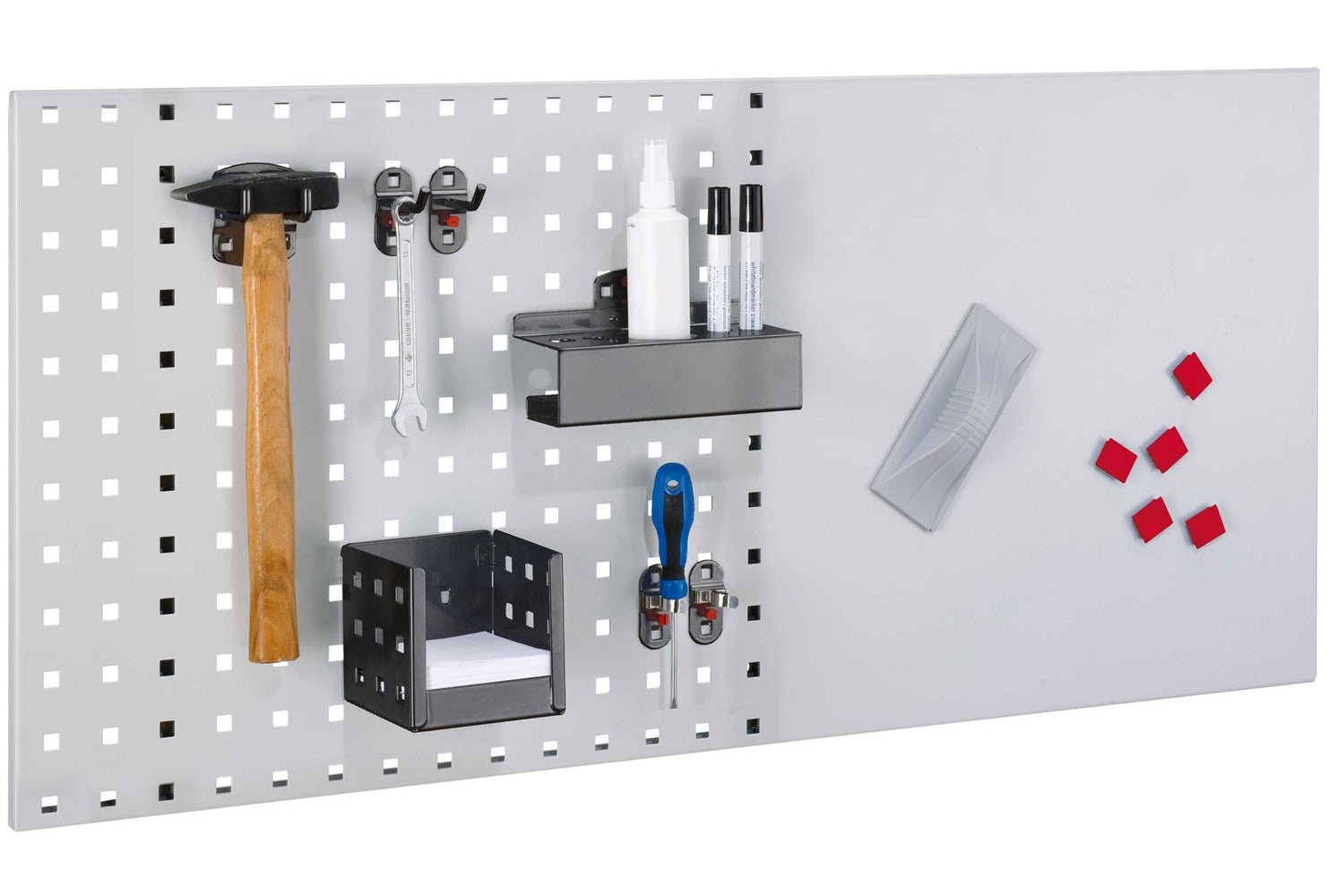 Kappes LogoChart® Opbergset #4 1x Geperforeerde plaat 1000x450mm 1x Accessoire assortiment 16-delig Antracietgrijs RAL 7016