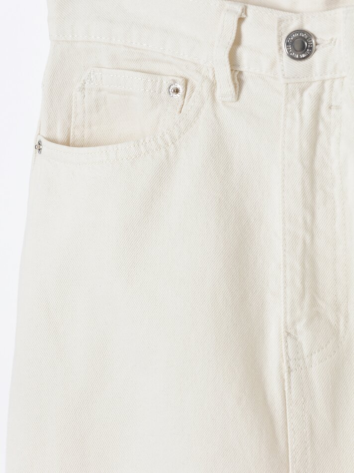 Saia midi jeans - Bege