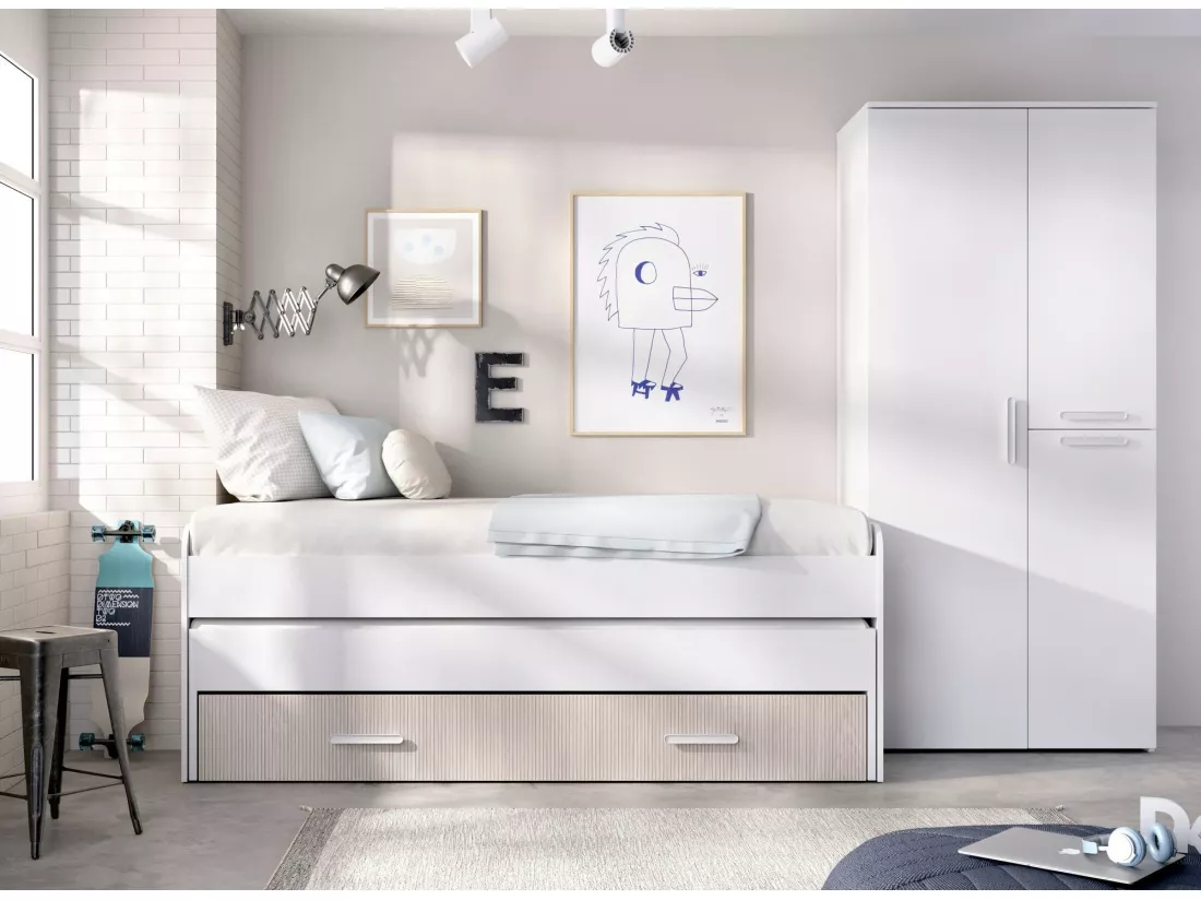Garde-robe 3 portes Dfleetwoo, Meubles de chambre, Penderie de plain-pied, Placard à vêtements, 90x53 h202 cm, Blanc