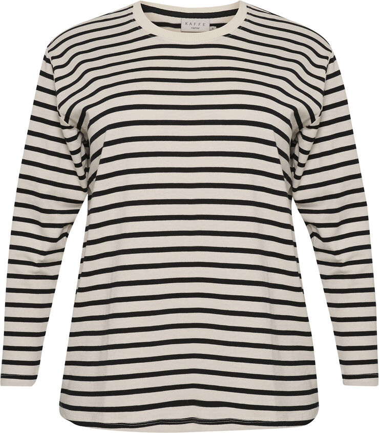 Kaffe Curve KCwinni LS T-Shirt Antique white/black stripe