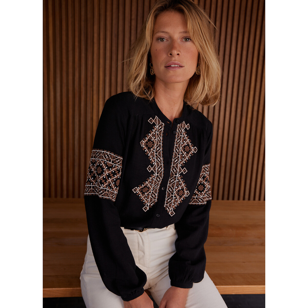 ANNE WEYBURN<br>Calças em veludo elástico