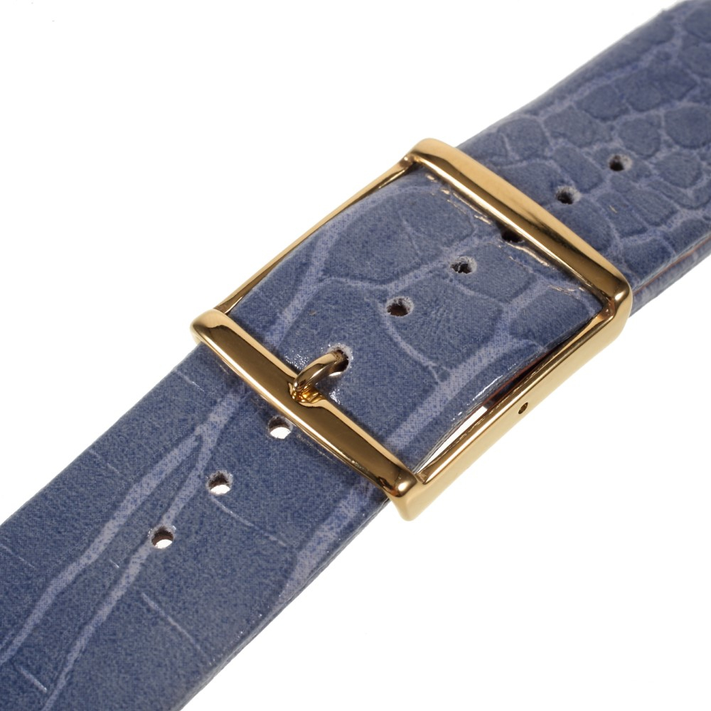 Apple Watch (49/46/45/44 mm) Ersatz Echtleder Armband im Kroko Look (Gelenkumfang: 180-230mm) - Blau