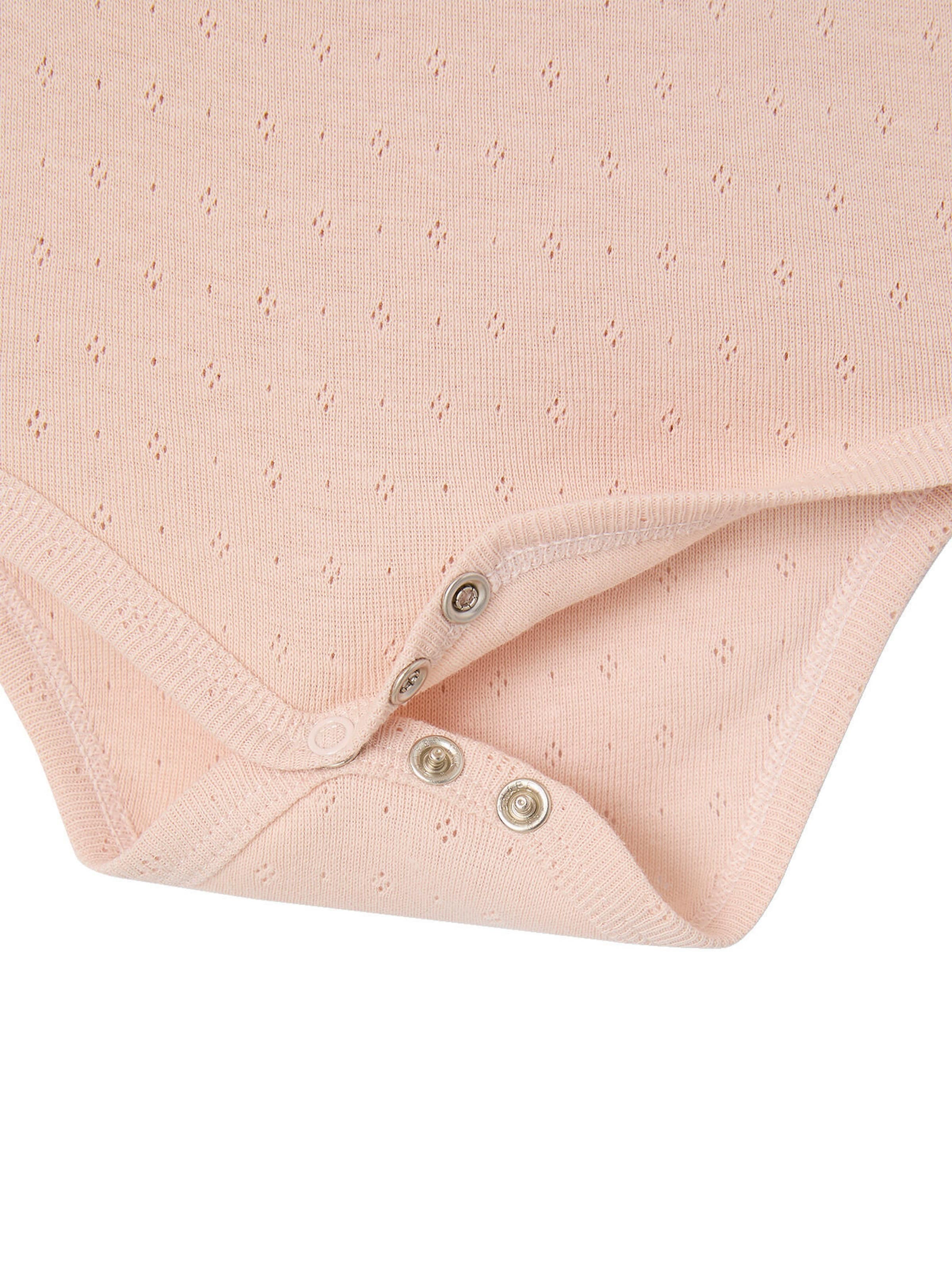 Vertbaudet Bio-Kollektion: 2er-Pack Baby Langarmbodys mit zartem Lochmuster hellrosa