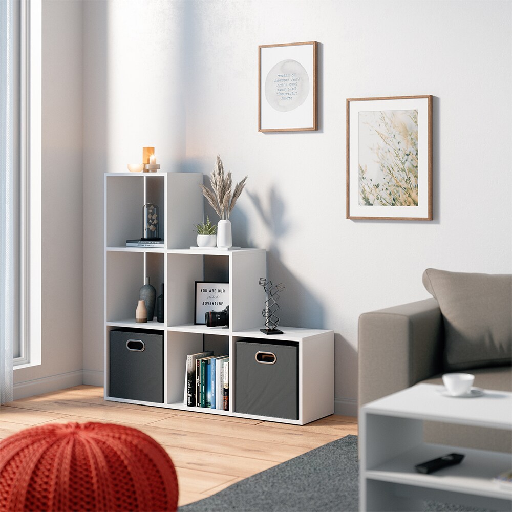 VICCO Treppenregal 6 Fächer Weiß Raumteiler Stufenregal Bücherregal Treppe Regal