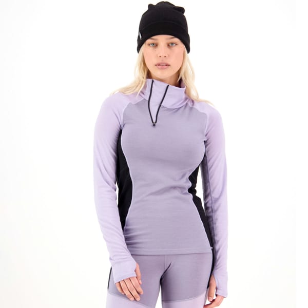 T-shirt thermique MONS ROYALE W OLYMPUS HALF ZIP THISTLE CLOUD