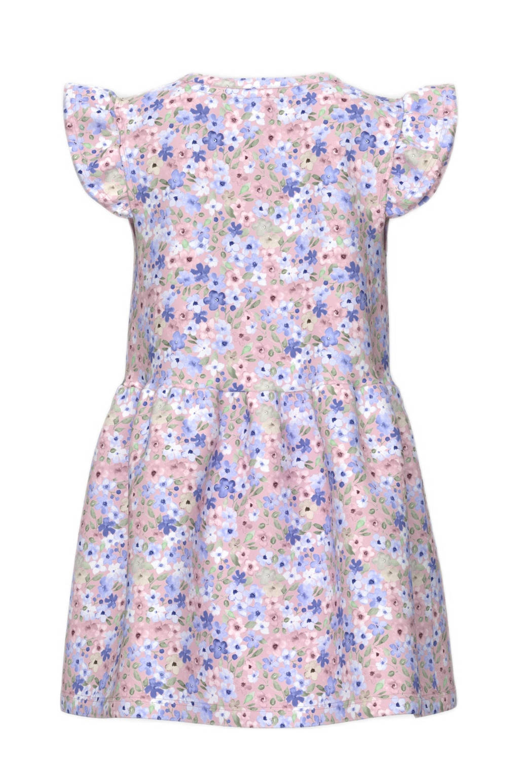 NAME IT gebloemde A-lijn jurk NMFHISSE roze/multicolor