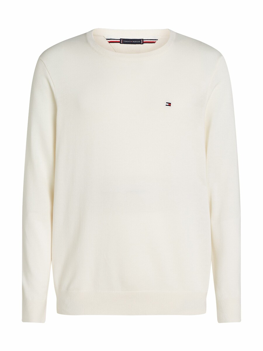 TOMMY HILFIGER<br>Suéter de algodão com gola redonda