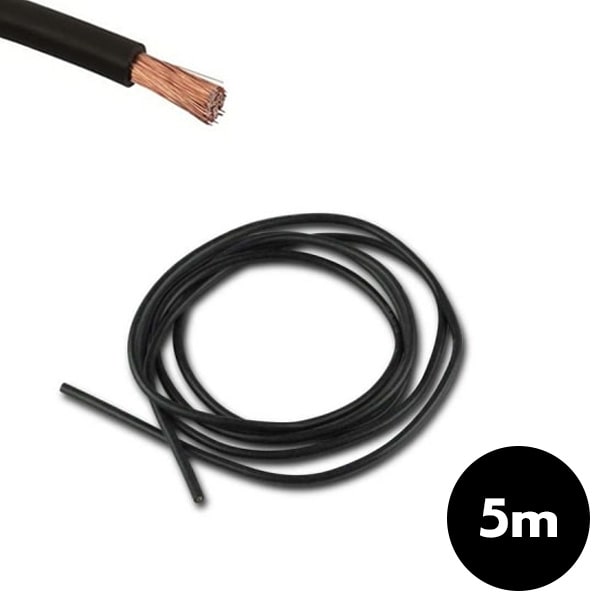 Bobine 5 m cable électrique 10 mm Noir