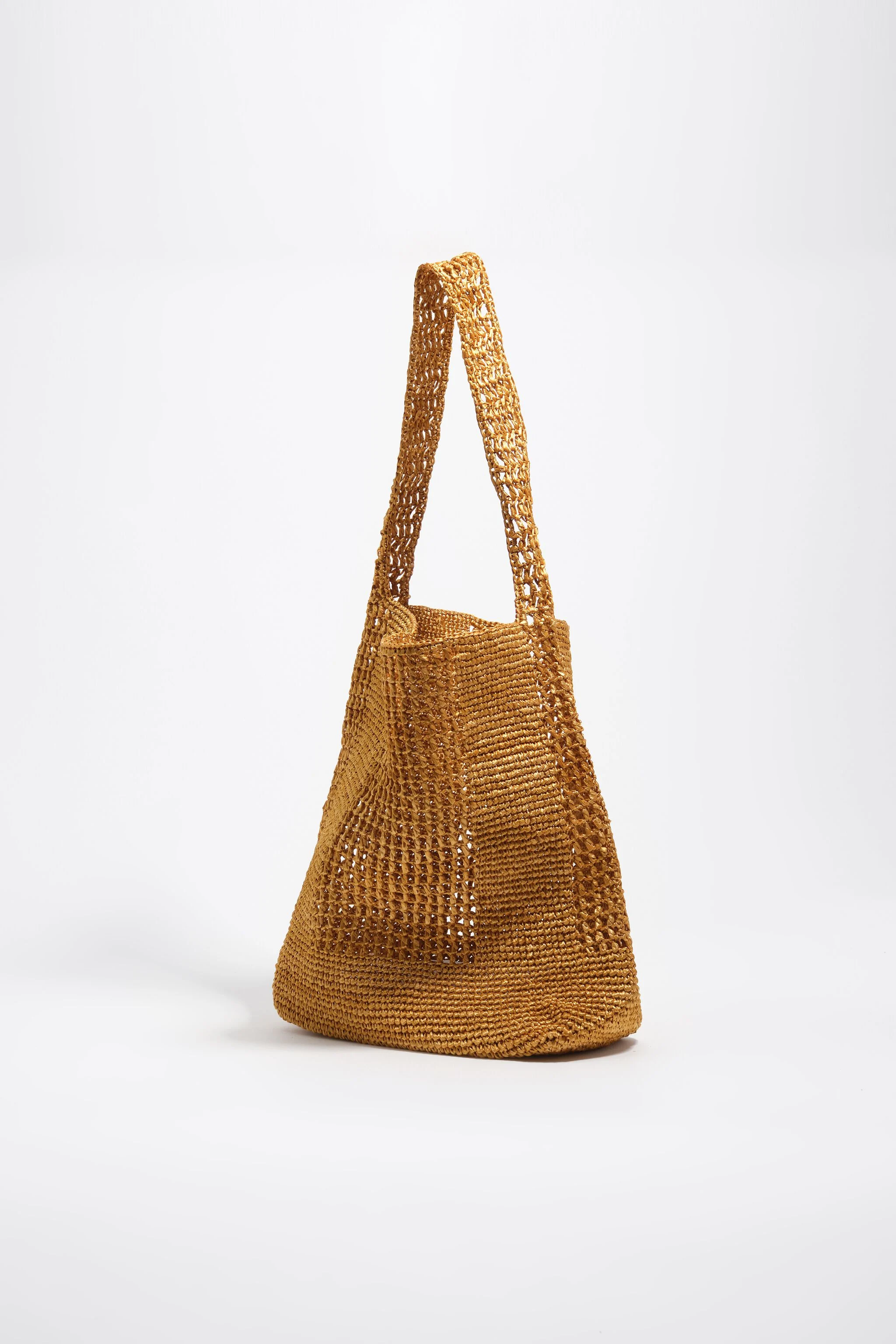 Bolsa de ombro grande dourada