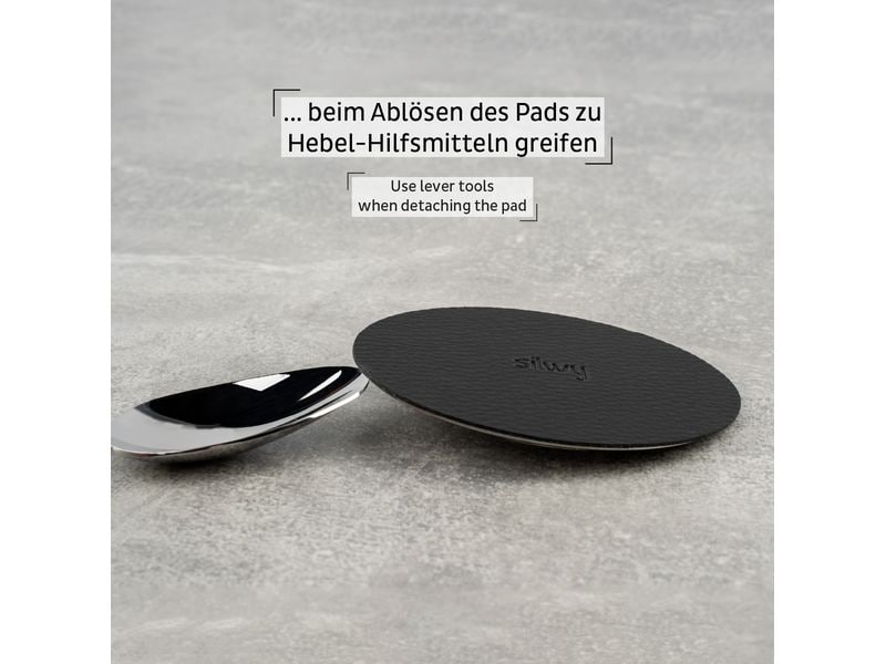 Silwy Metall-Pad Superstrong 1 Stück, Schwarz Haftmagnet