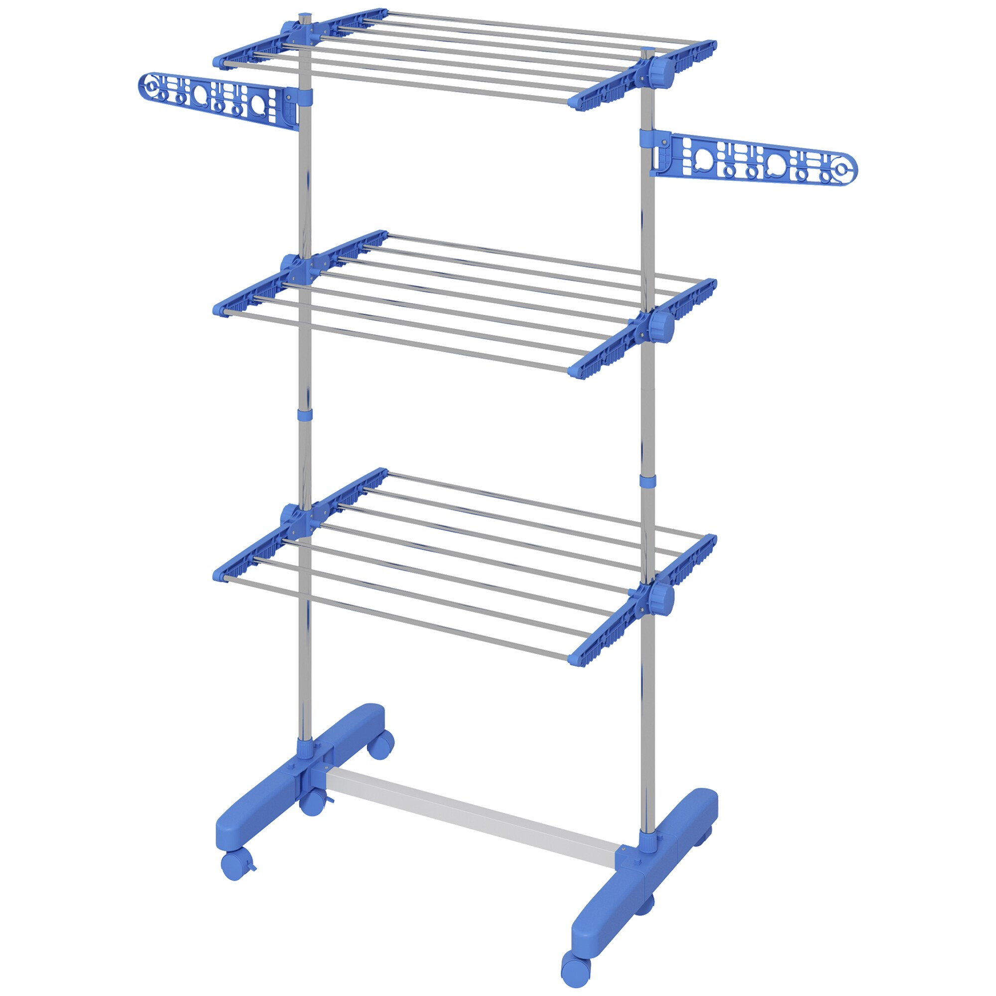 HOMCOM Wäscheständer mit Kleiderhaken grau 142L x 55B x 152H cm
