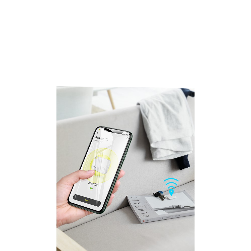 T2 Rope Bluetooth Keyfinder Smart Tracker mit Zwei-Wege Alarm für iOS / Android (Batteriebetrieben)   Schlaufe - Rosa