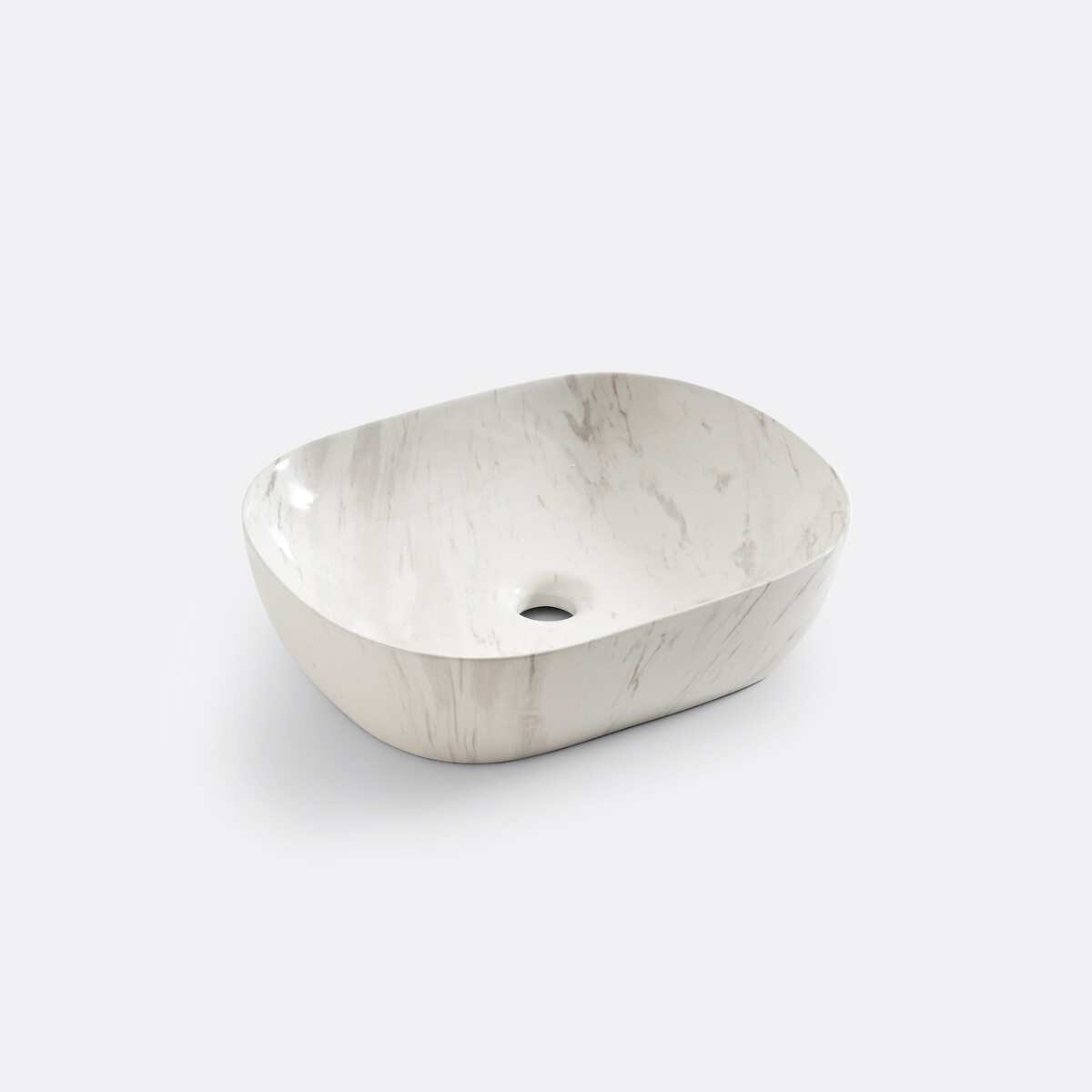 LA REDOUTE INTERIEURS<br>Lavatório oval de cerâmica com efeito mármore, Mabel