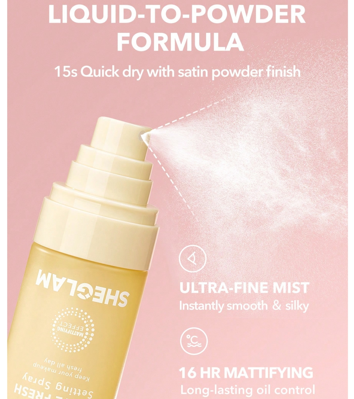 SHEGLAM - Spray Fixador de Maquiagem Matte Fresh