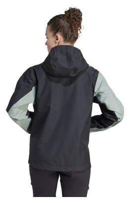 Veste imperméable adidas Terrex 2 5 couches Multi Rain.Rdy Vert Noir Femme