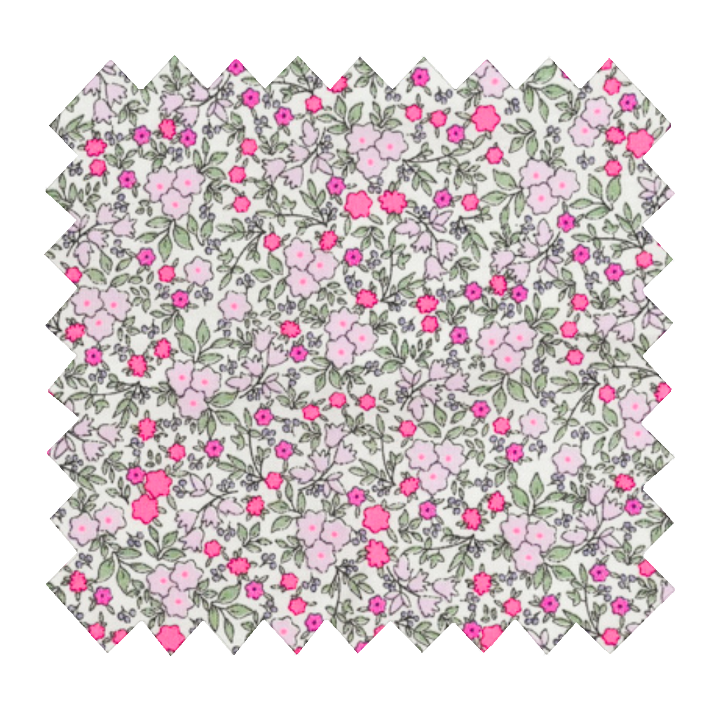 Tissu Coton Au Mètre Ex2431 Floral Mini Rose Fluo