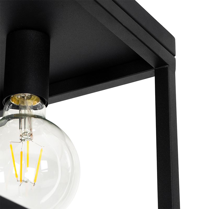 Industriële plafondlamp zwart 40 cm 4-lichts - Cage