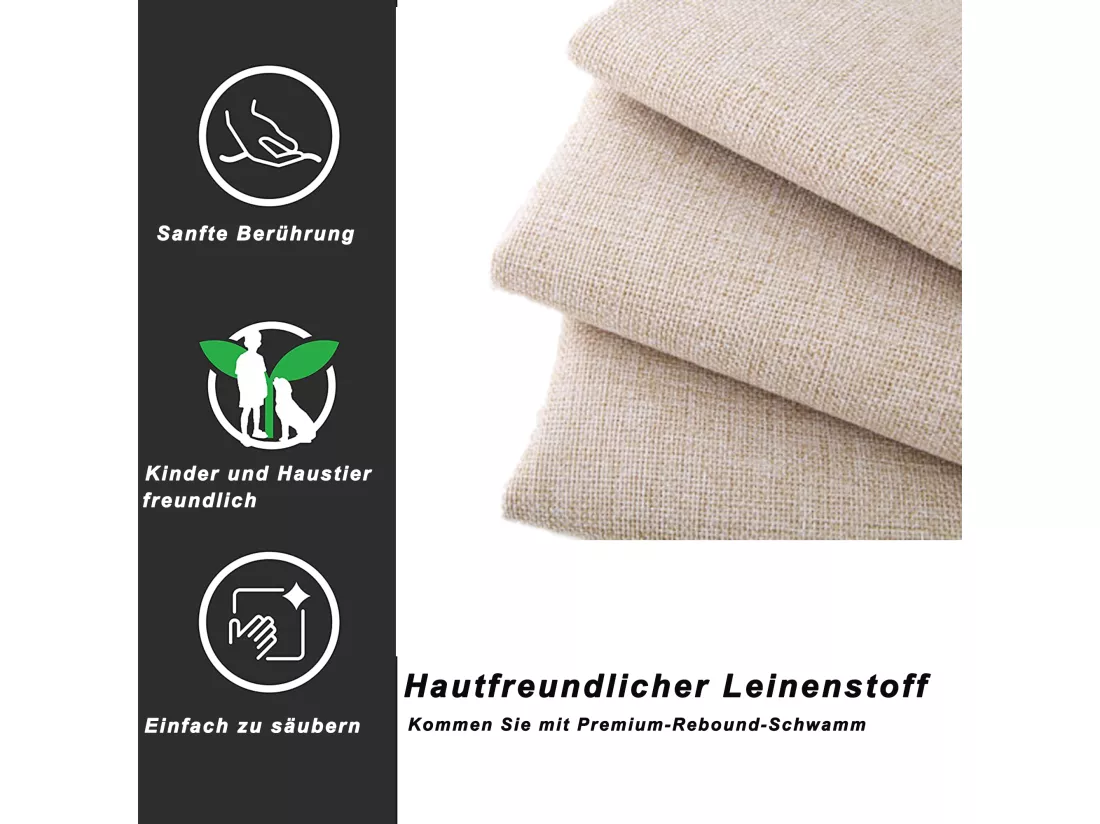 Lit coffre 90 x 200 cm, tissu en lin, coloris beige