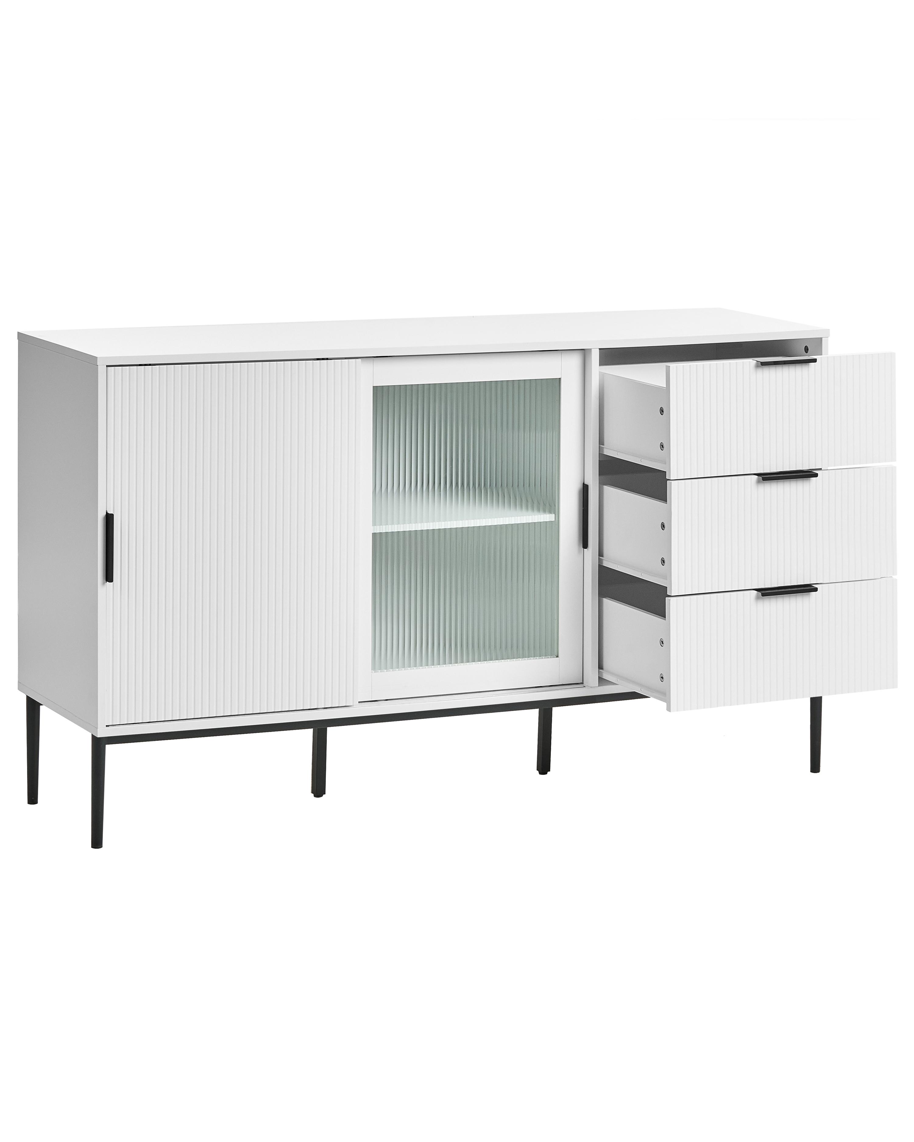 Dressoir met glazen deuren LEDUC Wit