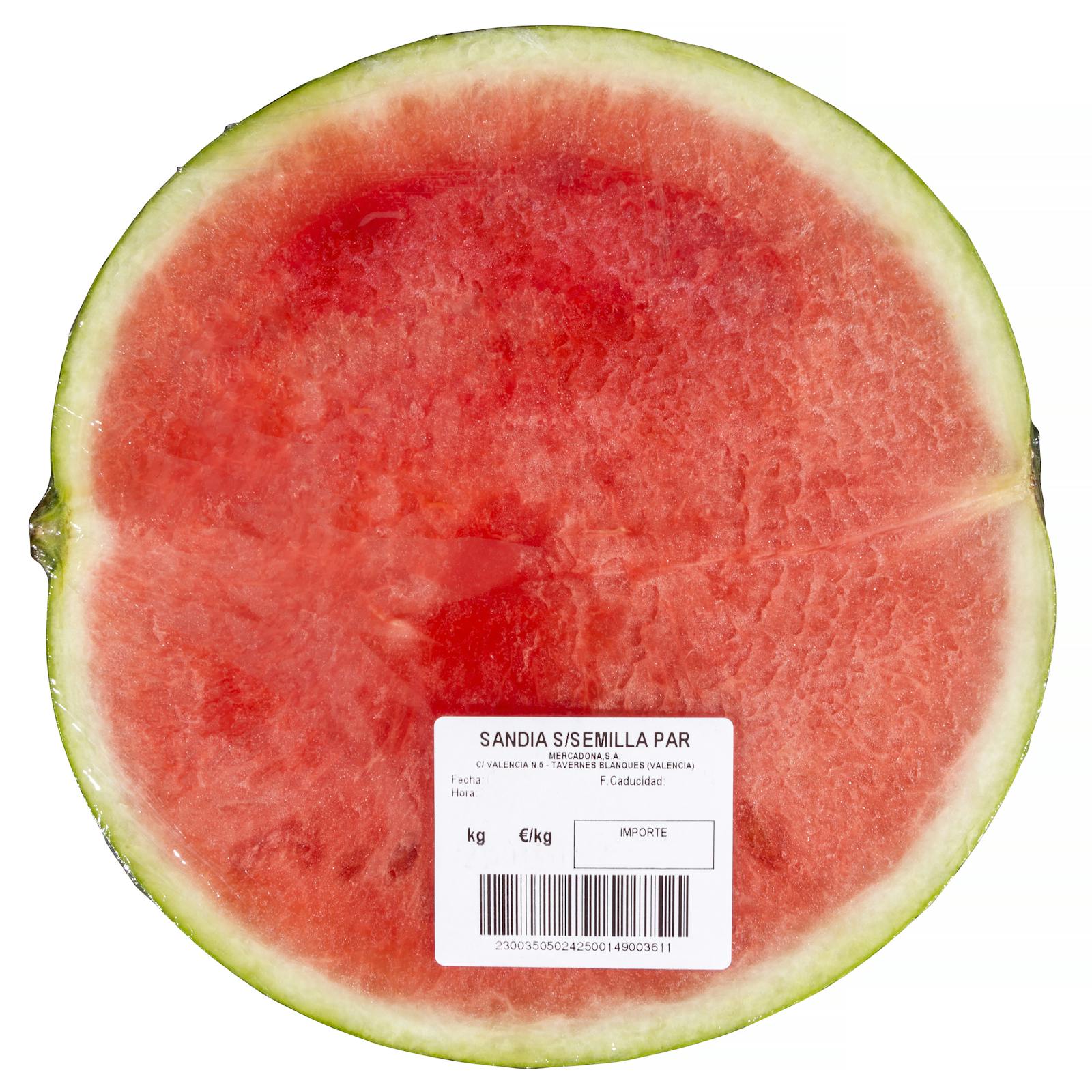 Une demi-pastèque à faibles graines